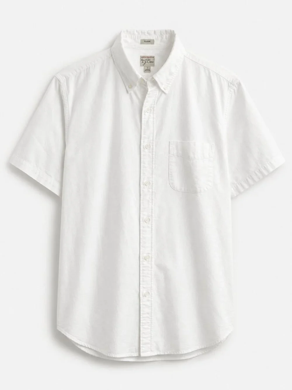 J.Crew American Pima Cotton Short Sleeve Oxford Shirt White Classic Fit L H4811